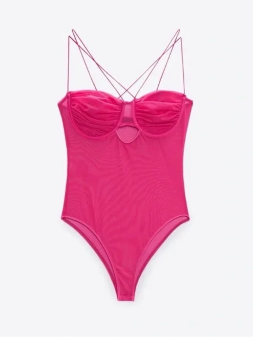 Zara Hot Pink Tulle Bodysuit